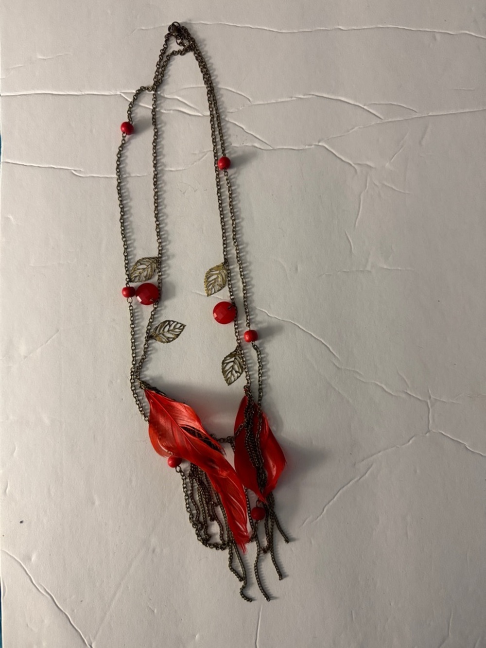 Red Leaf Statement Necklace - Women Jewelry
